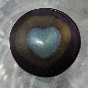 Rainbow Obsidian "Heart of Fire" Large Round Cabochon 14g